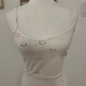 Shein Women’s Sz S Smiley Face T-Shirt White Top Tee Basic